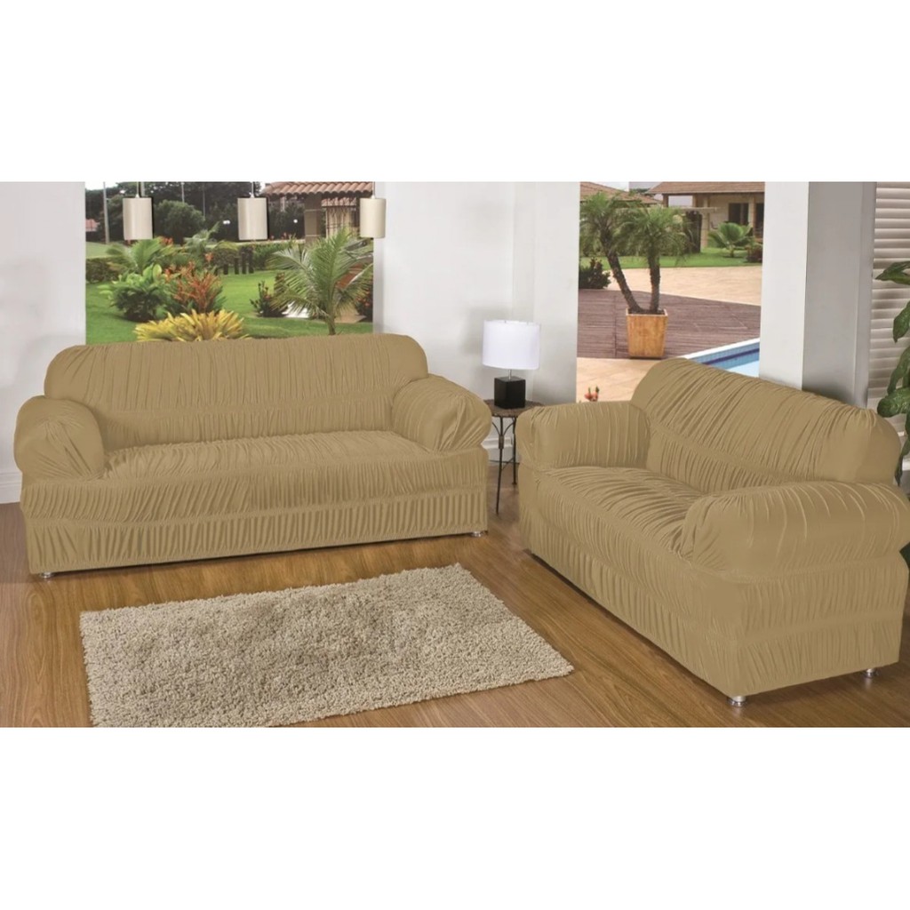 capa de sofa 2 e 3 lugares com elasticos | Shopee Brasil