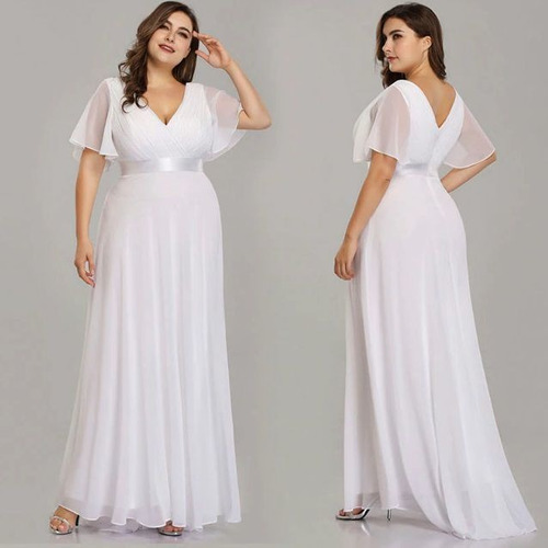 Vestido plus size para casamento sale na praia