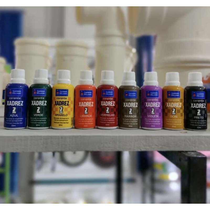 Disk Tintas - CORANTE LÍQUIDO XADREZ é um pigmento corante de alto poder de  tingimento e resistência para colorir tintas à base d'água. Use sua  criatividade e desenvolva cores únicas e personalizadas.