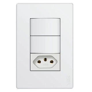 CONJUNTO 2 INTERRUPTORES SIMPLES + TOMADA 2P+T MODULAR 20A VIVENCE BIVOLT (W3230)