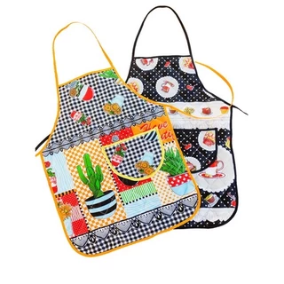 Avental de cozinha com bolso impermeável kit com 2 peças