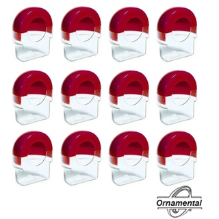Kit 12 Comedouros Canário Roller Meia Lua Gaiola E Viveiro Ornamental