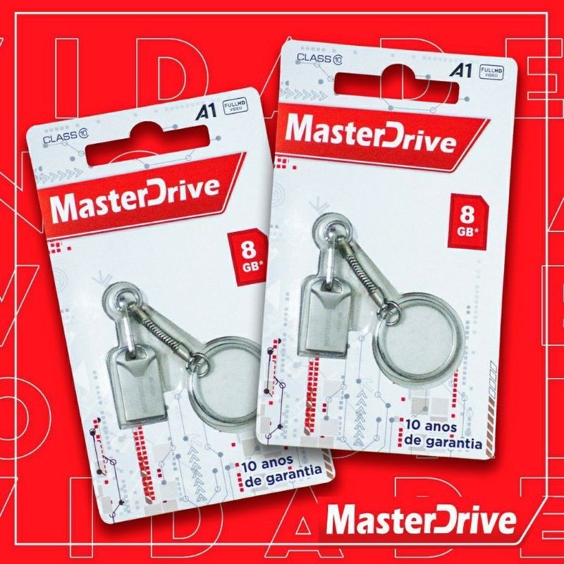 Kit Pen drive Atacado Master Drive 10 pcs Metal Mini 8 GB 16 GB 32 GB A1 Chaveiro