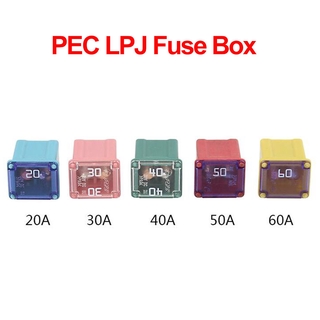 [Escolha De Valor] 1Pc PEC Tubo De Fusível De Carro Em Forma De Quadrado 20A 30A 40A 50A 60A LPJ Caixa De Fusíveis À Prova D