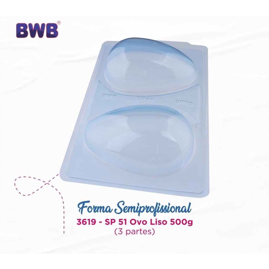 Forma 03 Partes Para Chocolate Ovo Liso 500g BWB COD : 3619 | Shopee Brasil
