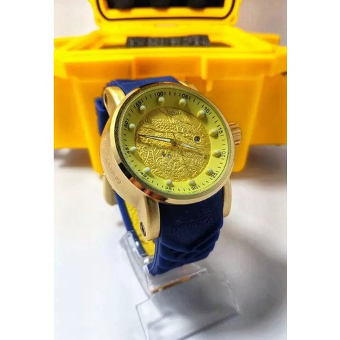 Invicta Yakuza Basic Dourado/Azul | Shopee Brasil