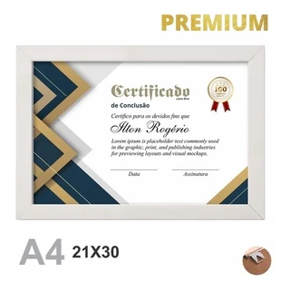 Quadro Moldura A4 21x30 Certificado Diploma Alvara Curso 24h