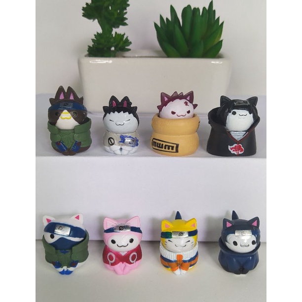 Action Figure Anime Naruto versão gatinhos Naruto Sasuke Itachi