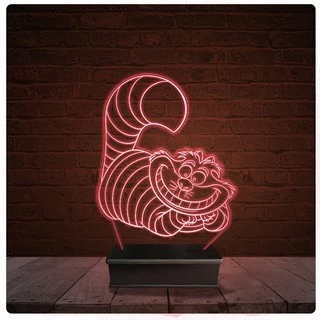 Abajur Luminária Acrílico Led - Gato de Alice 10