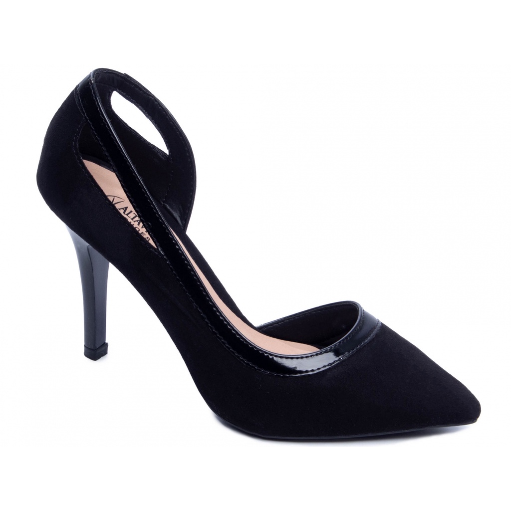 Scarpin preto store salto 8 cm