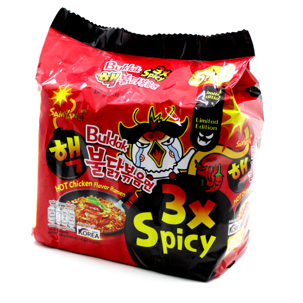 Kit Lamen Coreano Super Picante Spicy 3x Buldak Hot Chicken Flavor