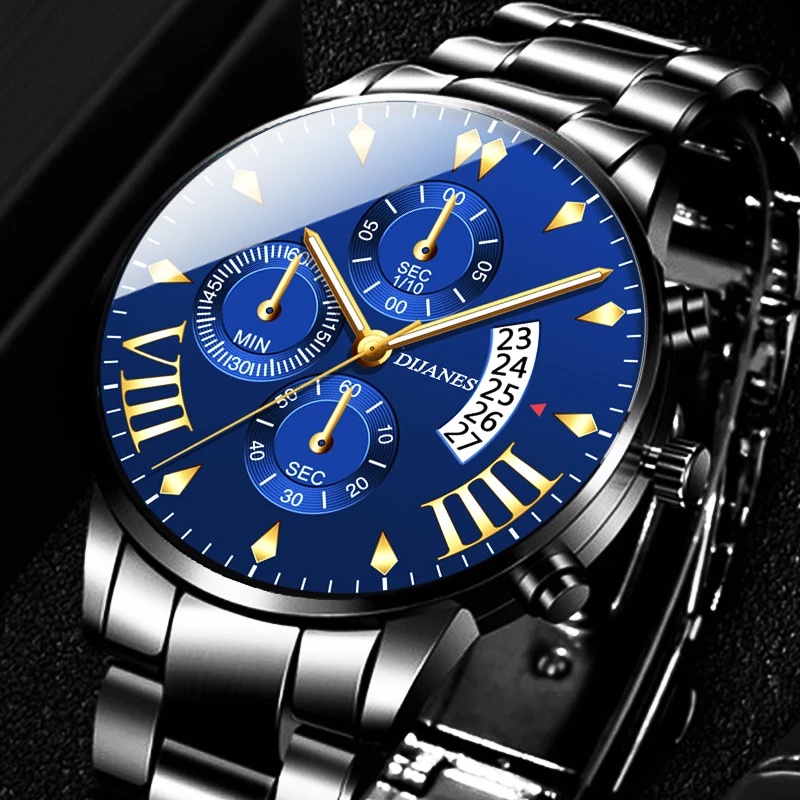 Reloj Hombre Homens Da Moda Calendário De Aço Inoxidável Relógio De Luxo  Relógio De Quartzo Relógio De Pulso De Negócios Relógios Homem Relogio  Masculino