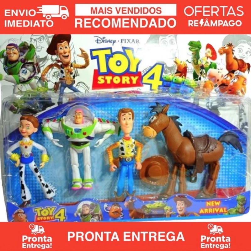 Kit Do Toy Story Com 4 Personagens Buzz Woody Jessie