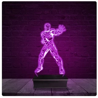 Luminária e Abajur Acrílico Led - Homem De Ferro Marvel 10