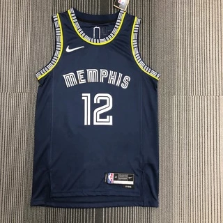 Masculino Camisa NBA Memphis Grizzlies Ja Morant Navy Swingman Basquetebol City Jersey