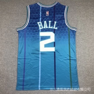 2022 Nova Camisa Nba Charlotte Hornets 2 # Camiseta De Basquete Azul 75a Edição Cidade T25F wTIU