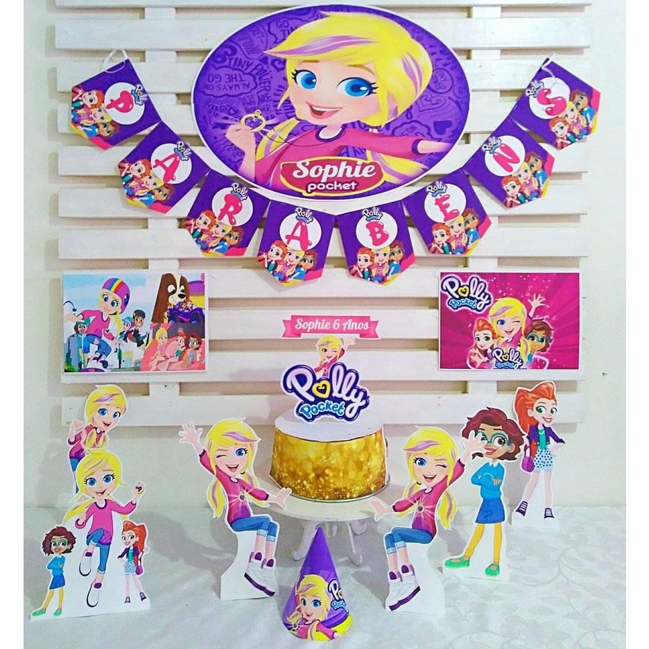 Painel de Festa Polly Pocket #01 - 200x150