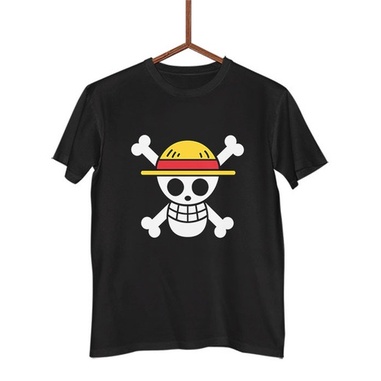 Camiseta Unissex Masculina One Piece Bandeira Pirata Mangá Monkey