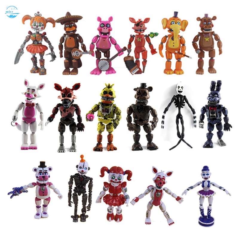 5 Pack Anime Figura Montagem de Brinquedos Cinco Noites Em Freddy Fnaf  Bonito Action Figure Modelo de Pvc Freddy Toys W X