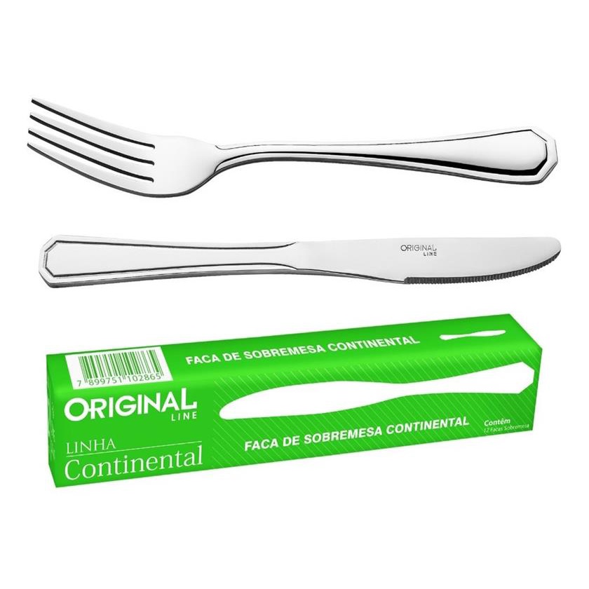 Jogo De Garfos De Mesa Inox 12pçs Talheres Continental