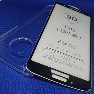 Kit 2 em 1 - Motorola Moto G6 ( XT1925-3 ) - Película de Vidro 9D Frontal ( Protetor de Tela ) e Capa Capinha Case Anti-Impacto em Silicone TPU Transparente