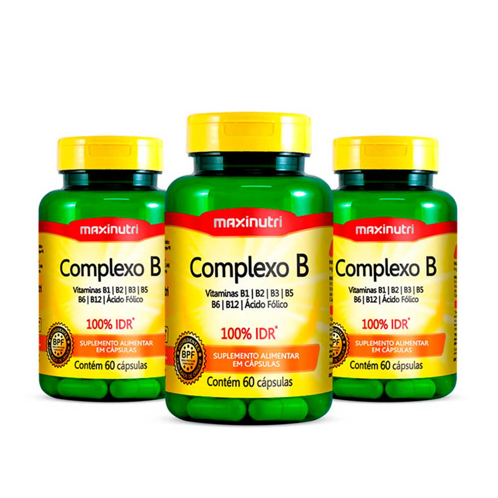 Kit 03 Complexo B 100% IDR Com 60 Capsulas Maxinutri | Shopee Brasil