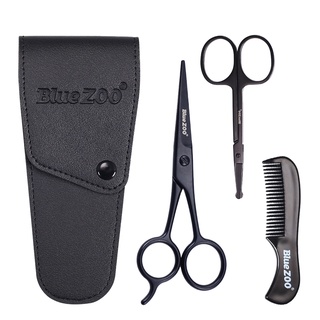 (hytupiqd) Kit De Tesoura Para Barba Bigode E Nariz Com Pente Facial-Beleza