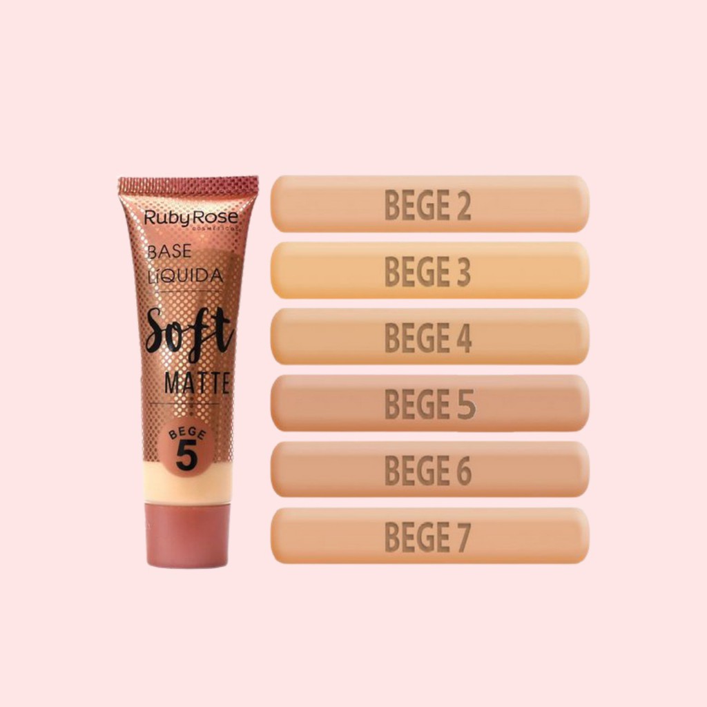 Base Líquida Ruby Rose Soft Matte 29ml - Alta Cobertura - Base Facial -  Magazine Luiza