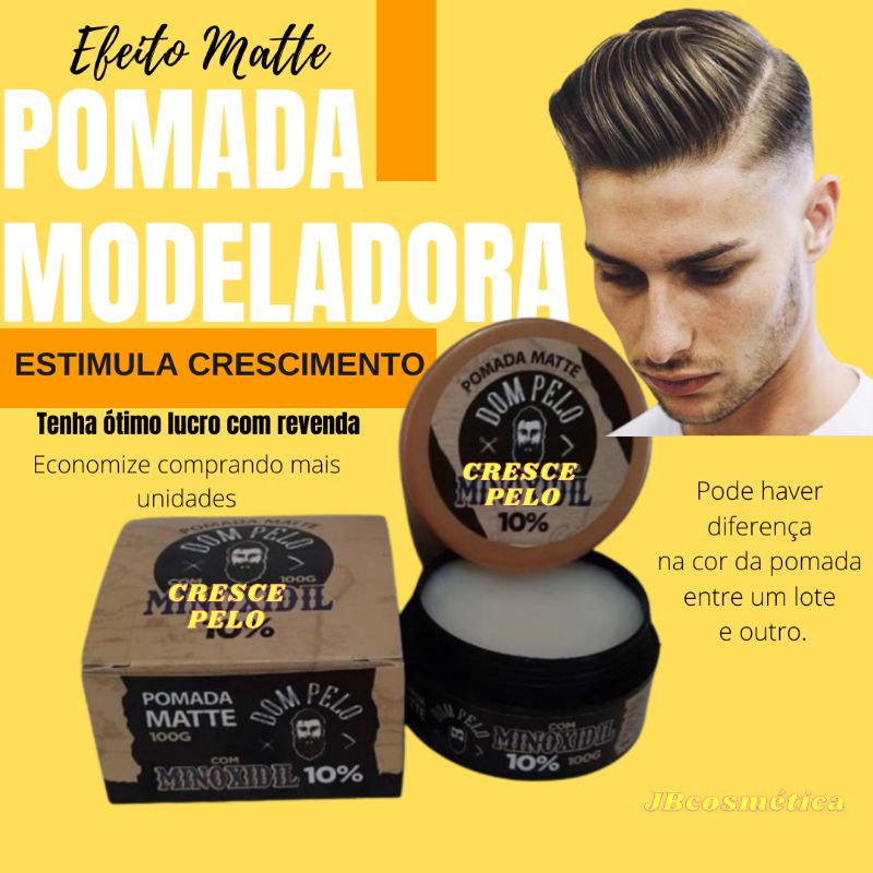 Pomada modeladora efeito Matte 100g com Sérum de Crescimento 10%