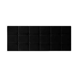 Cabeceira Painel Estofada Casal 140 cm Dobrável Cama box Padrão Calipha Preto Suede