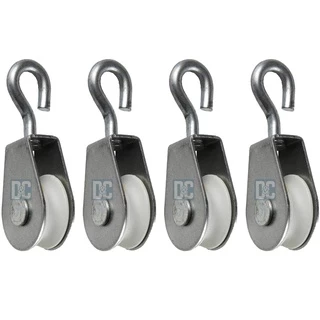 Roldana 2cm em Metal Branca Com Olhal Suporta Até 30kg Para Varal e Adaptações **