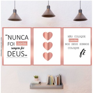 Kit Quadros Decorativos Nunca Foi Sorte Sempre Foi Deus Não Coloque ...