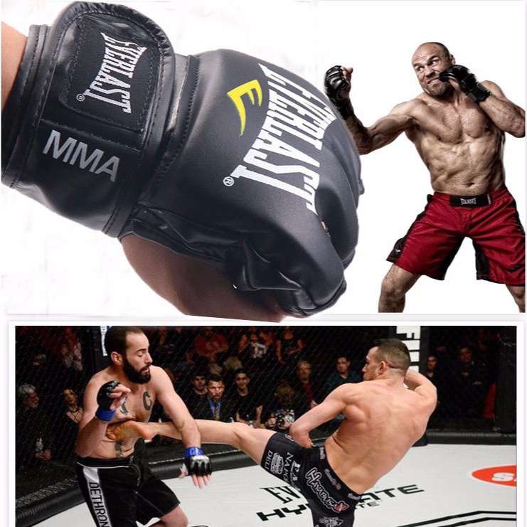 Luvas De Couro MMA UFC Sparring Boxe De Grappling Fight Punch Ultimate Mitts