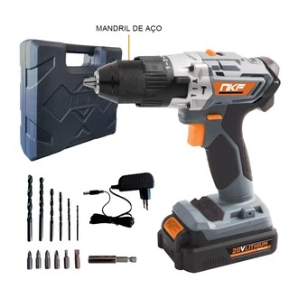 Furadeira de Impacto e Parafusadeira à Bateria com 1 Bateria 20V FP20X NKF