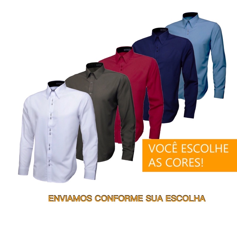 Atacado de camisas sales sociais masculinas