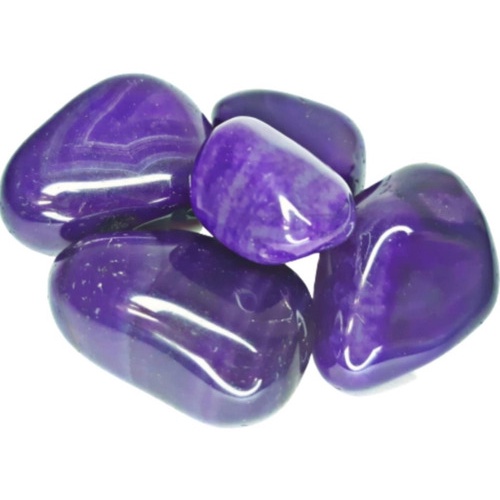 Pedra Cristal Natural Rolada Quartzo Agata Roxa 01kg