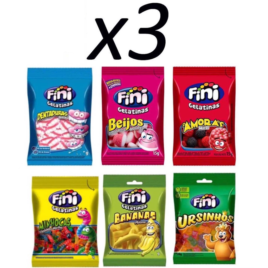 Kit 3 Balas Fini Gelatina Sabores Diversos | Shopee Brasil