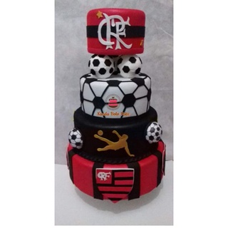 Bolo Flamengo x Botafogo, Bolo de dois andares, com decoraç…