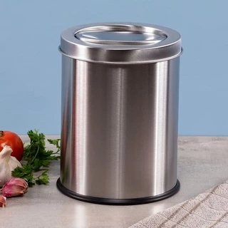 Lixeira Cesto de Lixo Inox 6L Banheiro Cozinha Tampa Basculante
