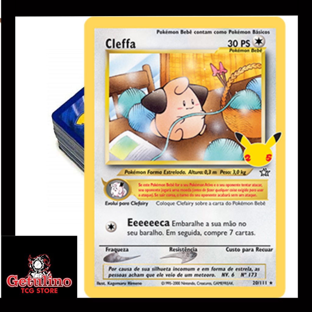 Carta Pokémon Lendária Da Coleção Celebrações Cleffa