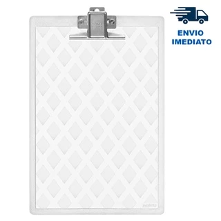 Prancheta Plástica Oficio Cristal com Prendedor Metal Waleu em Oferta na Shopee