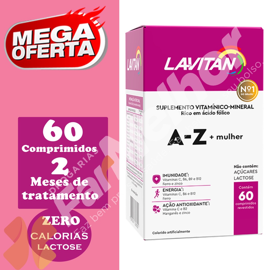 Lavitan A-Z Mulher 60 Comprimidos | Shopee Brasil