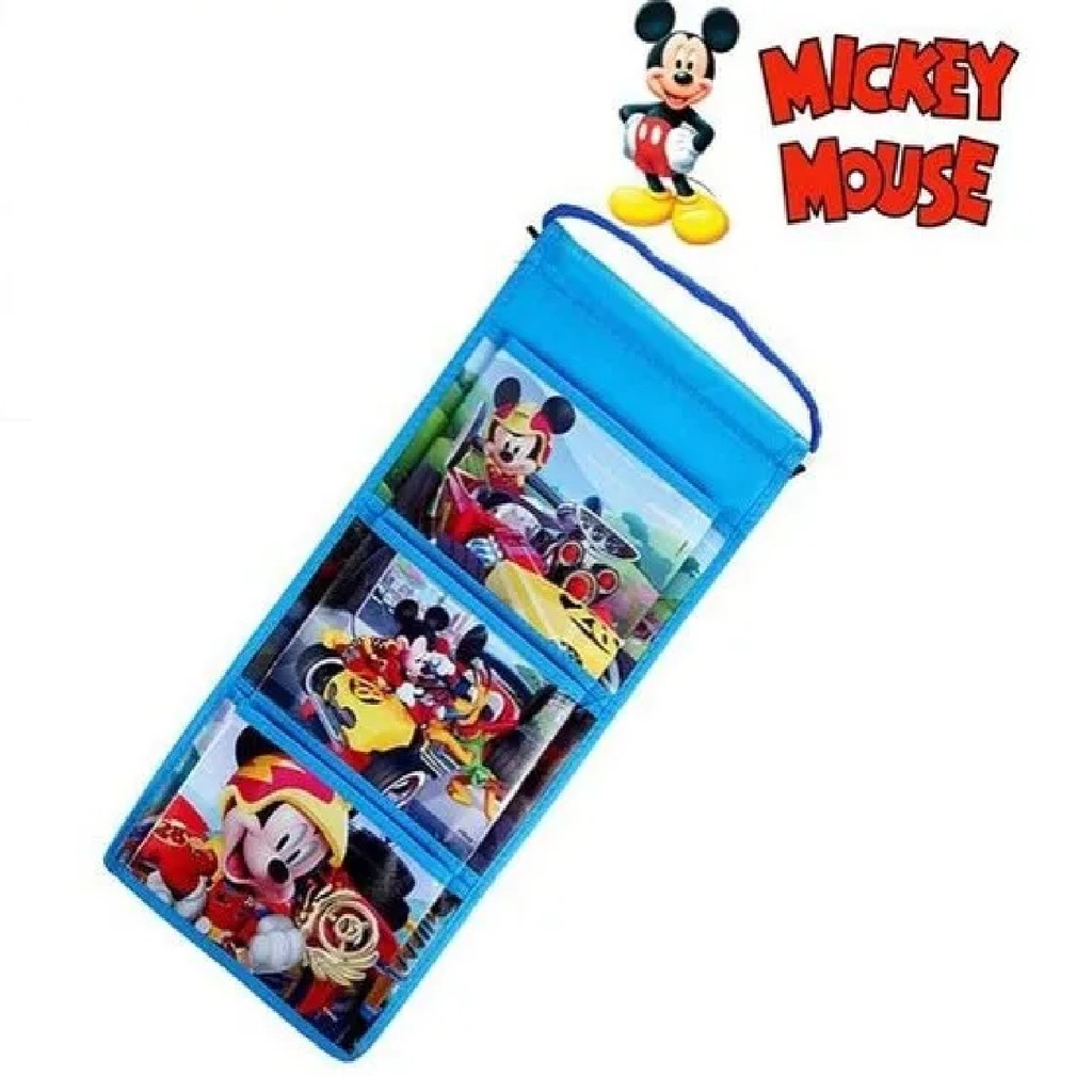 kit 2 Organizador Multiuso Mickey e Minnie Infantil com 3