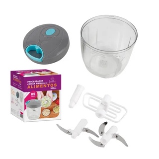 Processador Triturador Grande Manual Cordinha de Alimentos 5 Lâminas com  Batedor 850ml - Trik Trak Utilidades - Tudo para seu lar!