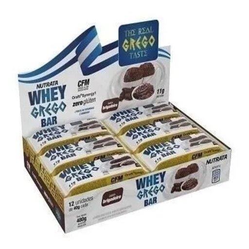 Whey Grego Bar Brigadeiro 12un – Nutrata