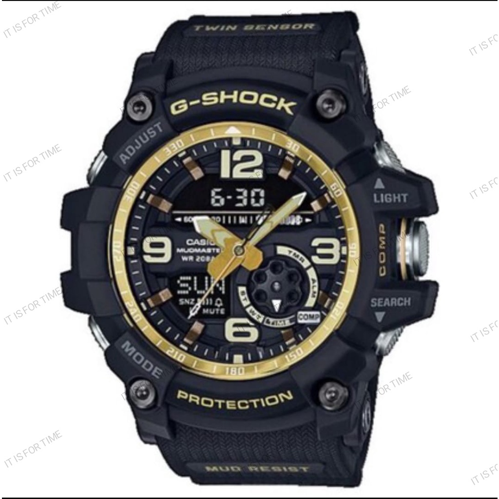 Relogio Anti- Shock G-100 Mudmaster Preto/Dourado PROMOÇÃO TEMPO LIMITADO + CAIXINHA Barato