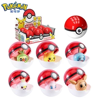 Kit 6 Pokemon Troca Rosto Face Rostinho Expressão + 6 Pokebolas Figure Boneco Pikachu Eevee Mew Scorbunny Grookey e Sobble