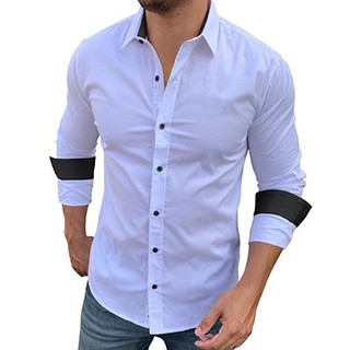 Camisa social branca manga hot sale comprida