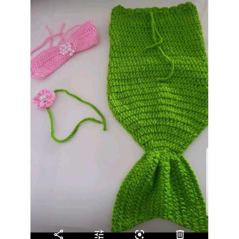 Saia de best sale croche sereia infantil