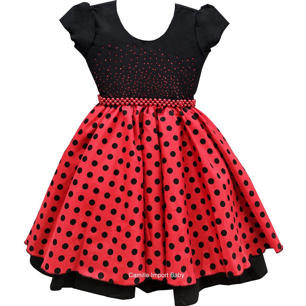 Vestido Fantasia Infantil Minnie Bug E Tiara 4 Ao 16 | Shopee Brasil